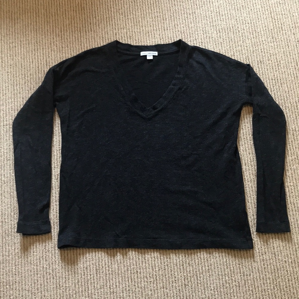 James Perse Charcoal Gray Long Sleeve Top size 1